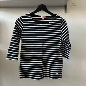 Armor Lux Striped Breton Top - Navy and White Size 1